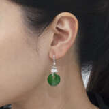 JADEITE AND DIAMOND EARRINGS - Foto 3