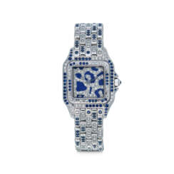 CARTIER DIAMOND AND SAPPHIRE 'PANTHÈRE DE CARTIER' WRISTWATCH