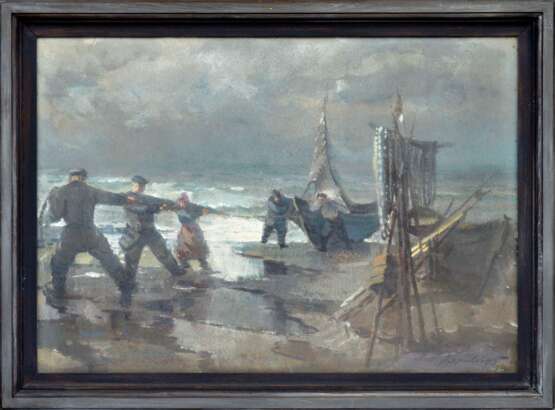 P&ecirc;cheurs Tempera Early 20th century - photo 1