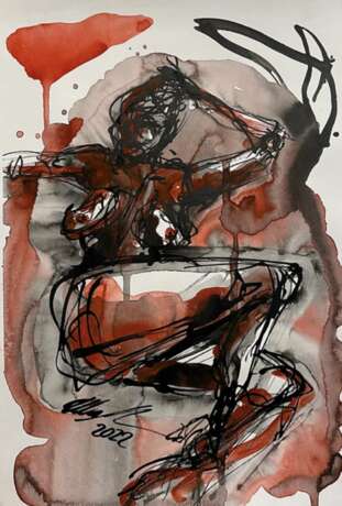 Ulla Martinmaki Nude Painting Mixed Media 21st Century Finland Paper 21th century - photo 1