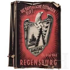 Sechs Exemplare des Plakates "Die bayerische Ostmark ruft - Gautag 1937 - 6. Juni Regensburg"