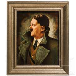 Willy Exner (1888 - 1947) - Rosenthal-Porzellanbild nach seinem Portrait "Der Führer"