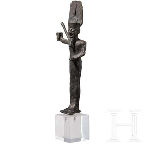 Bronzene Votivstatuette der Fruchtbarkeitsgottheit Min, Spätzeit, mittleres Drittel 1. Jtsd. v. Chr. - Foto 1