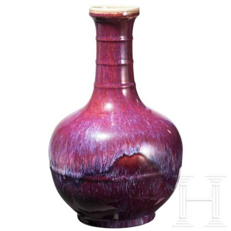 Ringhals-Vase aus Porzellan mit Flambé-Glasur, China, 19. Jhdt. - photo 1