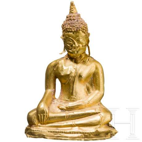 Kleine Buddha-Figur aus massivem Gold, Thailand, 17./18. Jhdt. - photo 1