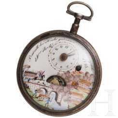 Spindel-Taschenuhr mit Automat, deutsch, um 1800