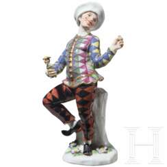 Komödiantenfigur Harlekin aus der Commedia dell’Arte, J. J. Kaendler, um 1740 (Entwurf), Meissen, 20. Jhdt.