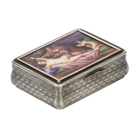 Russian silver snuffbox with enamel design. Moscow. 1852. - фото 1