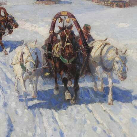 Peasant Troikas in Winter. Franz Alekseevich Roubaud, 1856 Odessa - 1928 Munich - photo 3