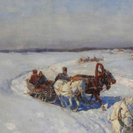 Peasant Troikas in Winter. Franz Alekseevich Roubaud, 1856 Odessa - 1928 Munich - photo 4