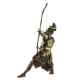 Bronze figure of a samurai archer with a longbow. Yoshimitsu Hou (芳光炮) Japan. Meiji period 19th-20th century. - Foto 3