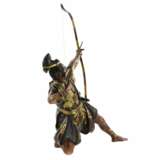 Bronze figure of a samurai archer with a longbow. Yoshimitsu Hou (芳光炮) Japan. Meiji period 19th-20th century. - Foto 6