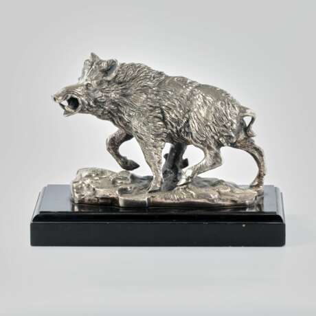 Silver plated figure Boar. - photo 1