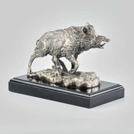 Silver plated figure Boar. - Foto 4