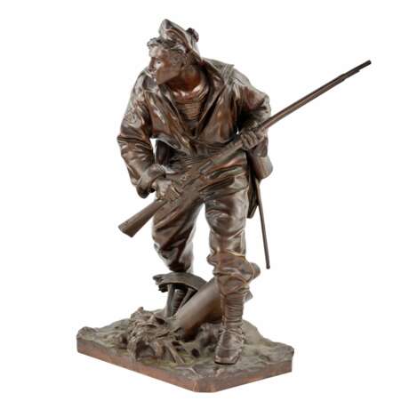 Onisme Aristide Croisy. Bronze figure of a brave, military sailor. - Foto 6