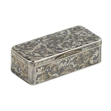 Russian silver snuffbox with niello. Russia, 19th century. - Foto 1