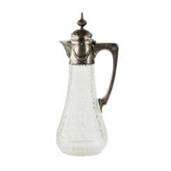 Crystal jug with silver. Early 20th century.