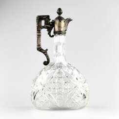 Russian liqueur decanter, crystal in silver. Moscow 1907-1913