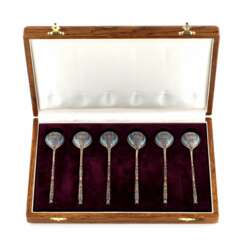 A set of Grachev`s teaspoons in their own case.