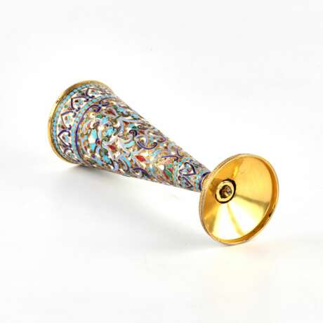 Silver cloisonne enamel champagne glass. Vasily Agafonov. - фото 4