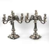 Pair of silver candelabra. Vercelli 1920. - Foto 2