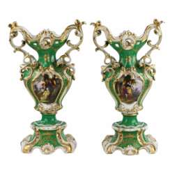 Pair of impressive vases in neo-Rococo style, late 19th century.