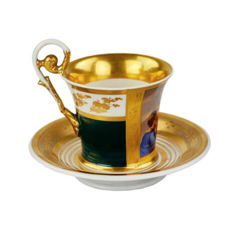 Painted cup and saucer from the Biedermeier period. - photo 4