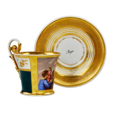 Painted cup and saucer from the Biedermeier period. - photo 6