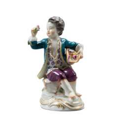 Boy with flowers. Meissen.