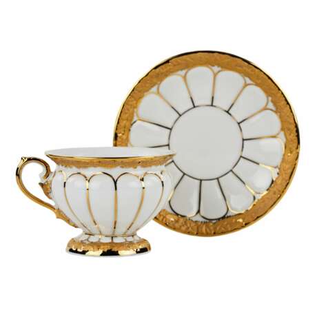 White and gilded porcelain mocha coffee service for six people. Meissen - photo 4