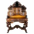 Magnificent carved bureau table in the Baroque neo-Gothic style. France 19th century. - Аукционные цены