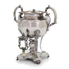 Silver teapot-samovar for serving hot drinks. Shper Adolf. Saint Petersburg, 1843