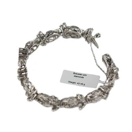 White gold bracelet with diamond flower links. - Foto 4