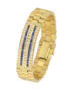 Bracelets. 18K Gold Rolex Sapphire and Diamond Unisex Bracelet