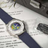 PATEK PHILIPPE. A RARE AND ATTRACTIVE 18K WHITE GOLD AUTOMATIC WORLD TIME WRISTWATCH WITH CLOISONN&#201; ENAMEL DIAL - photo 3