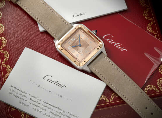 CARTIER. A VERY RARE AND ATTRACTIVE STAINLESS STEEL AND 18K PINK GOLD LIMITED EDITION WRISTWATCH - photo 3