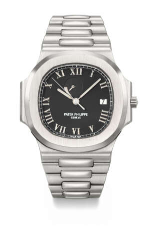 PATEK PHILIPPE. A RARE STAINLESS STEEL AUTOMATIC WRISTWATCH WITH SWEEP CENTRE SECONDS, DATE, POWER RESERVE AND BRACELET - photo 1