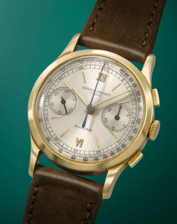 VACHERON CONSTANTIN. A POSSIBLY UNIQUE AND HIGHLY ATTRACTIVE 18K GOLD CHRONOGRAPH WRISTWATCH - photo 2