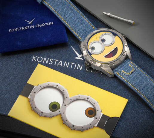 KONSTANTIN CHAYKIN. AN UNUSUAL AND PLAYFUL TITANIUM LIMITED EDITION AUTOMATIC WRISTWATCH WITH MOON PHASES - фото 3