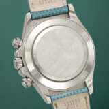 ROLEX. A RARE AND VIBRANT 18K WHITE GOLD AUTOMATIC CHRONOGRAPH WRISTWATCH WITH TURQUOISE DIAL - photo 4