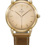 ROLEX. AN EXTREMELY RARE AND UNUSUAL 18K PINK GOLD WRISTWATCH WITH FANCY LUGS AND PINK DIAL - photo 1