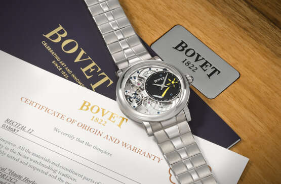 BOVET. A UNIQUE AND HIGHLY ATTRACTIVE TITANIUM SEMI-SKELETONIZED WRISTWATCH WITH POWER RESERVE AND ONE-OF-A-KIND DIAL DESIGNED BY PASCAL RAFFY - photo 3