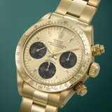 ROLEX. A RARE AND ATTTRACTIVE 18K GOLD CHRONOGRAPH WRISTWATCH WITH BRACELET - фото 2