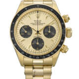 ROLEX. A VERY WELL-PRESERVED AND RARE 18K GOLD CHRONOGRAPH WRISTWATCH WITH BRACELET - фото 1