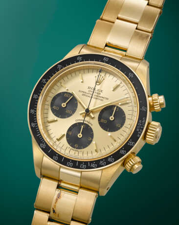 ROLEX. A VERY WELL-PRESERVED AND RARE 18K GOLD CHRONOGRAPH WRISTWATCH WITH BRACELET - фото 2