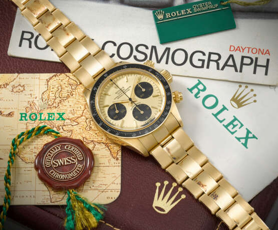 ROLEX. A VERY WELL-PRESERVED AND RARE 18K GOLD CHRONOGRAPH WRISTWATCH WITH BRACELET - фото 3