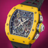 RICHARD MILLE. AN EXTREMELY RARE AND COMPLICATED DARK YELLOW QUARTZ TPT&#174; LIMITED EDITION AUTOMATIC SPLIT-SECONDS CHRONOGRAPH WRISTWATCH WITH DATE, FUNCTION SELECTOR AND RAPID WINDING FUNCTION, SOLD TO BENEFIT ELA - photo 2