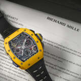 RICHARD MILLE. AN EXTREMELY RARE AND COMPLICATED DARK YELLOW QUARTZ TPT&#174; LIMITED EDITION AUTOMATIC SPLIT-SECONDS CHRONOGRAPH WRISTWATCH WITH DATE, FUNCTION SELECTOR AND RAPID WINDING FUNCTION, SOLD TO BENEFIT ELA - photo 3