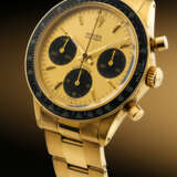 ROLEX. AN EXTREMELY RARE AND CHARMING 18K GOLD CHRONOGRAPH WRISTWATCH WITH BRACELET - Foto 7