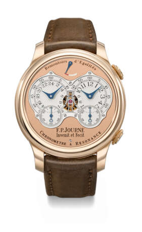 F.P. JOURNE. A VERY RARE AND INNOVATIVE 18K PINK CHRONOMETER WRISTWATCH WITH RESONANCE-CONTROLLED TWIN INDEPENDENT GEAR-TRAIN MOVEMENT, CONSTANT FORCE, POWER RESERVE AND 24H INDICATION - фото 1